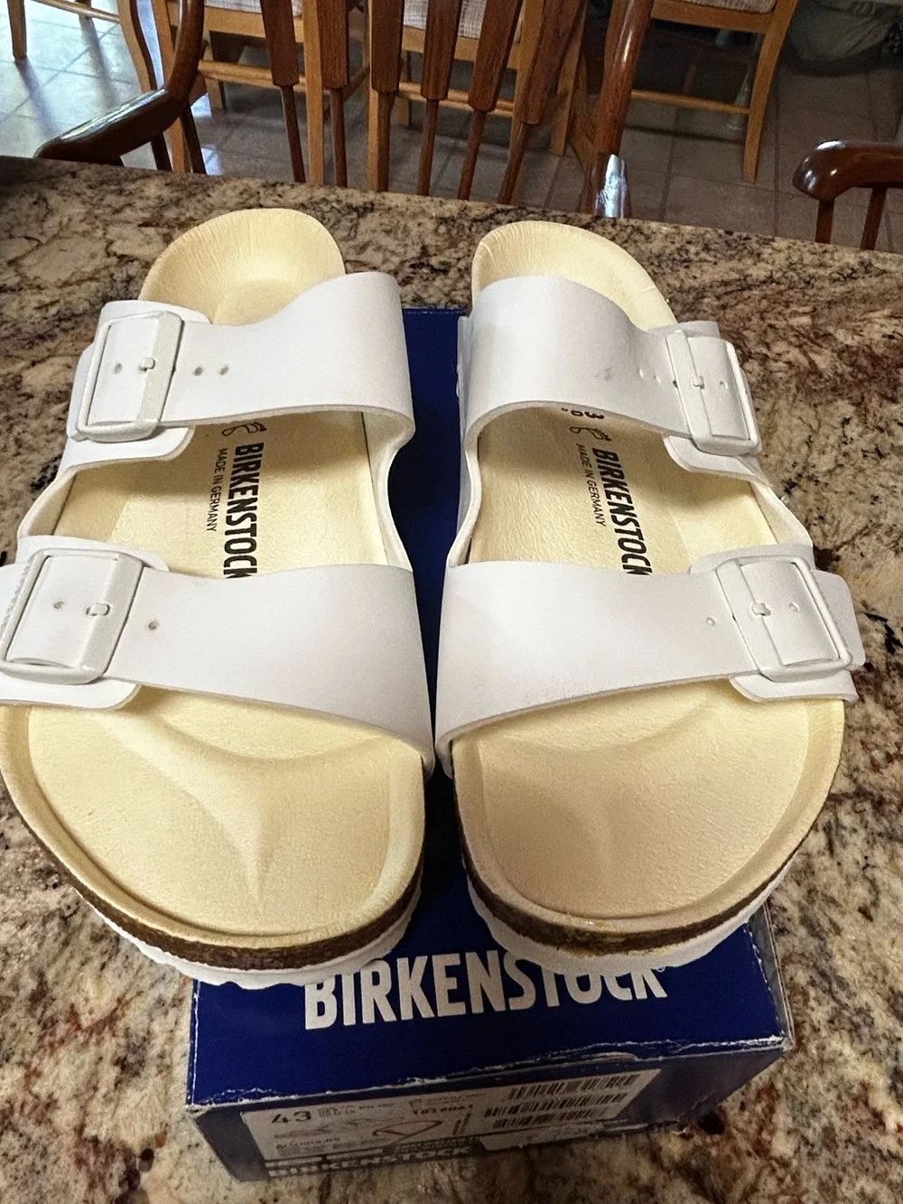 NIB Birkenstock White Arizona BS EVA Double-Strap Sandals Men’s 10